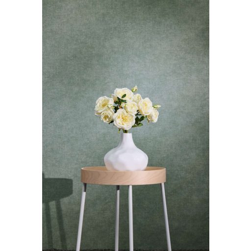 Finom vászonhatású texturált UNI minta függőleges vonalakkal nyugtató zöld tónus tapéta