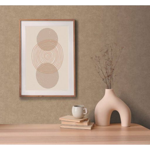 Finom textúrájú vászonhatású egyszínű minta barna tónus tapéta