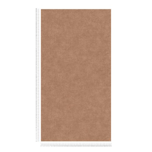 Finom vászonhatású texturált UNI minta függőleges vonalakkal kávébarnás-terrakotta tónus tapéta