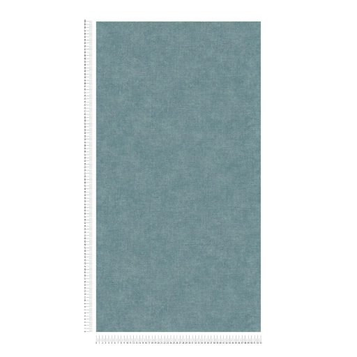 Finom vászonhatású texturált UNI minta függőleges vonalakkal türkiz-zöldeskék tónus tapéta