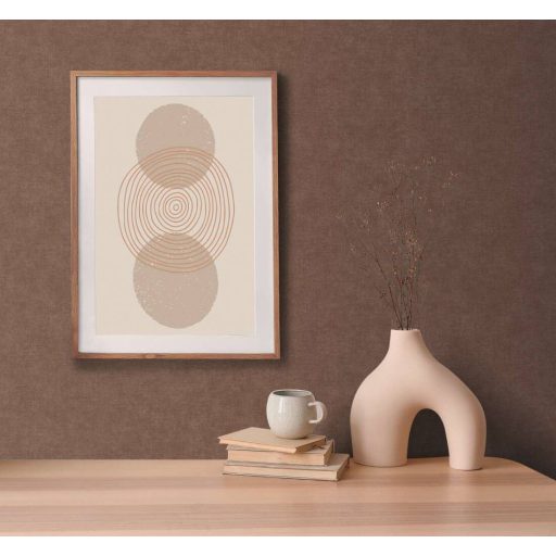 Finom textúrájú vászonhatású egyszínű minta barna/sötétbarna tónus tapéta