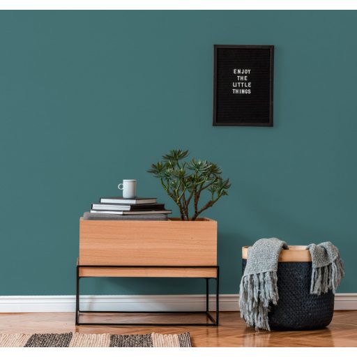 Enyhén strukturált egyszínű minta finom csillogással kék/petrolkék tónus tapéta