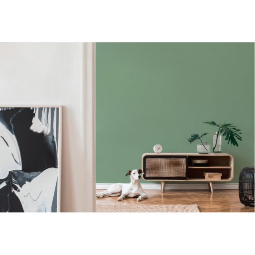 Enyhén strukturált egyszínű minta finom csillogással zöld tónus tapéta