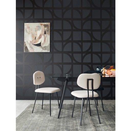 Eijffinger BOLD 395806 SHAPES Vintage retro Art Deco krémfehér antracit fekete ezüst tapéta