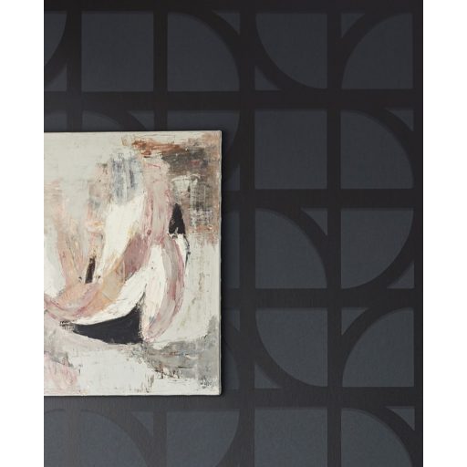 Eijffinger BOLD 395806 SHAPES Vintage retro Art Deco krémfehér antracit fekete ezüst tapéta