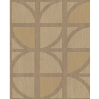   Eijffinger BOLD 395811 TULIP Vintage retro Art Deco díszítőminta okkersárga barna szürkésbarna arany tapéta
