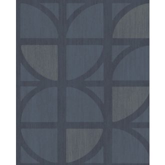   Eijffinger BOLD 395813 TULIP Vintage retro Art Deco díszítőminta sötétkék zöldeskék arany tapéta