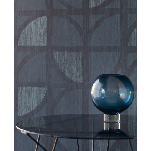 Eijffinger BOLD 395813 TULIP Vintage retro Art Deco díszítőminta sötétkék zöldeskék arany tapéta