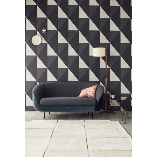 Eijffinger BOLD 395823 DIAMOND Industrial Chic túlméretes háromszögek rombuszba rendezve fekete fehér szürke ezüst tapéta