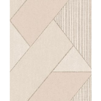   Eijffinger BOLD 395831 ART DECO Téglalapok és csíkok játéka széles cikk-cakk minta krém pasztel pink/lila rézszín tapéta