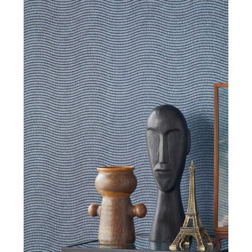 Eijffinger BOLD 395853 CURVES Grafkius hullámminta kék szürke ezüst tapétatapéta