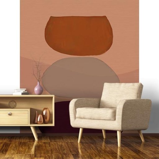 Eijffinger BOLD 395890 BALANCING ROCKS Absztrakt óriás kövek barna narancs terrakotta digitális nyomat