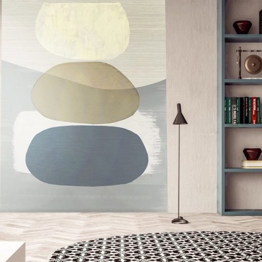 Eijffinger BOLD 395892 BALANCING ROCKS Absztrakt óriás kövek barna fhér bézs szürke kék digitális nyomat