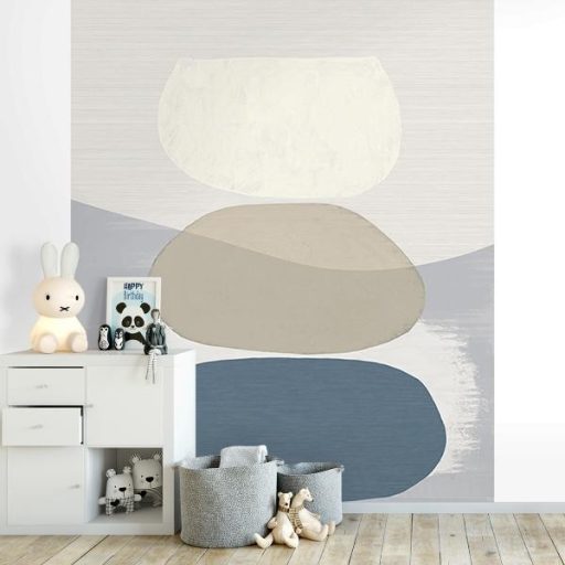 Eijffinger BOLD 395892 BALANCING ROCKS Absztrakt óriás kövek barna fhér bézs szürke kék digitális nyomat