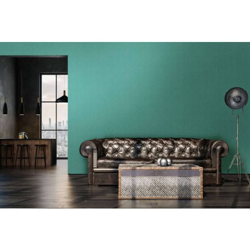 Textilhatású texturált egyszínű minta zöld/türkizzöld tónus tapéta