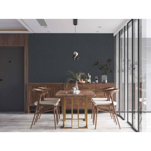 Textilhatású texturált egyszínű minta antracit/fekete tónus tapéta