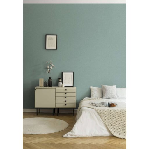 Monokróm Shabby megjelenésű textilhatású egyszínű minta zöld/világoszöld tónus tapéta