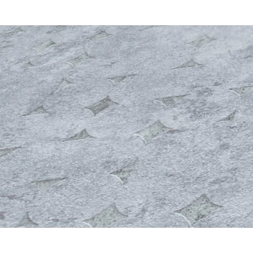 Beton háttéren finom körökkel kialakított 3D grafikus minta szürke kék/szürkéskék és fémes ezüst tónus tapéta