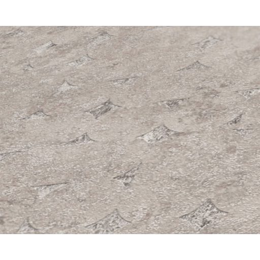 Beton háttéren finom körökkel kialakított 3D grafikus minta bézs barna és fémes ezüst tónus tapéta