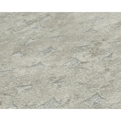 Beton háttéren finom körökkel kialakított 3D grafikus minta bézs zöld/szürkészöld és fémes ezüst tónus tapéta