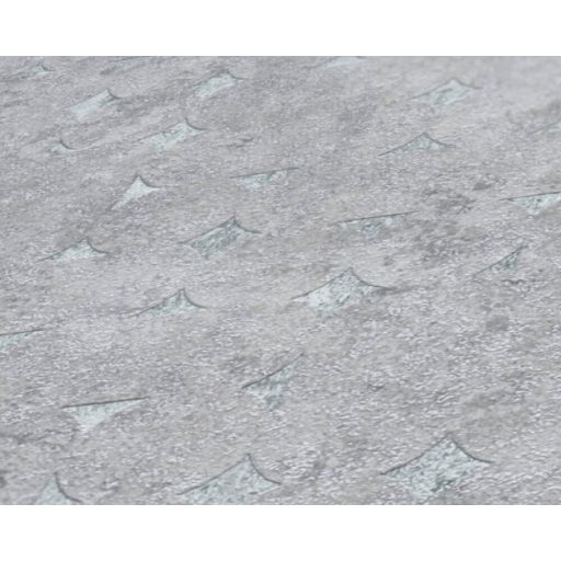 Beton háttéren finom körökkel kialakított 3D grafikus minta szürke és fémes ezüst tónus tapéta