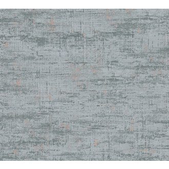   A Shabby Chic sztárja! Koptatott természetes betonhatású minta fémes elemekkel zöld/kékeszöld és bronz tónus tapéta