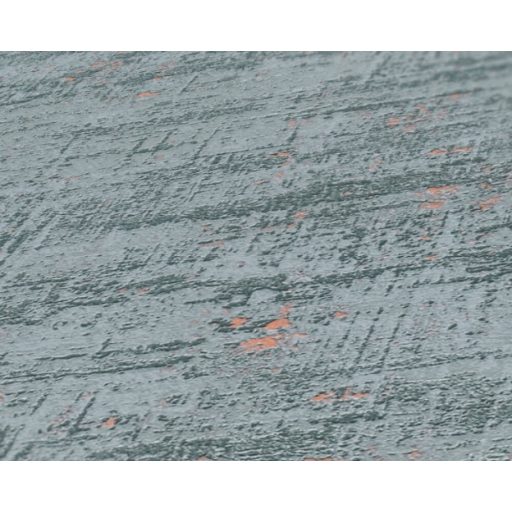 A Shabby Chic sztárja! Koptatott természetes betonhatású minta fémes elemekkel zöld/kékeszöld és bronz tónus tapéta