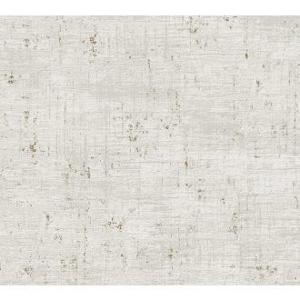   A Shabby Chic sztárja! Koptatott természetes betonhatású minta fémes elemekkel bézs szürke/szürkésbézs és fémes arany tónus tapéta