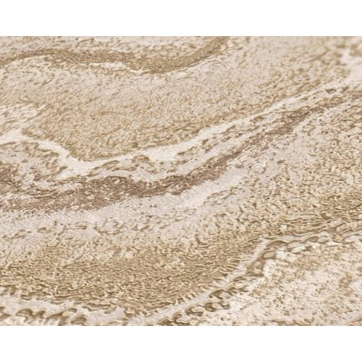 Modern rétegződött lerakódású márvány mintázat fémes elemekkel krém bézs és fémes arany tónus tapéta