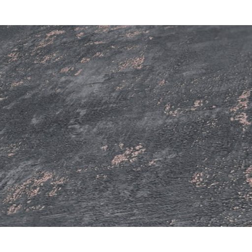 Koptatott antik beton mintázat fémes elemekkel sötétszürke/antracit és fémes vörösréz/bronz tónus tapéta