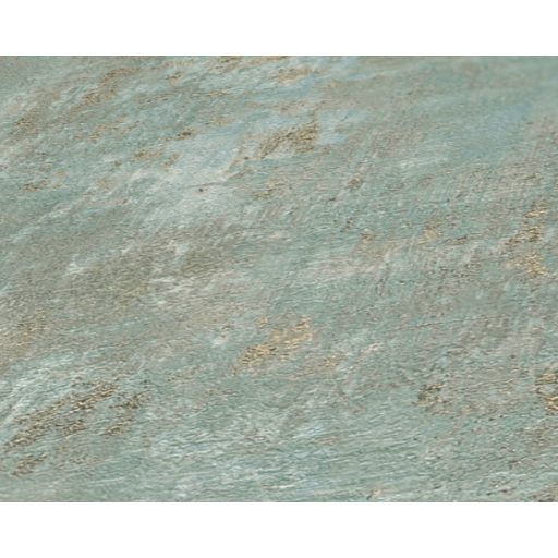 Koptatott antik beton mintázat fémes elemekkel zöld szürke zöldeskék és fémes arany tónus tapéta