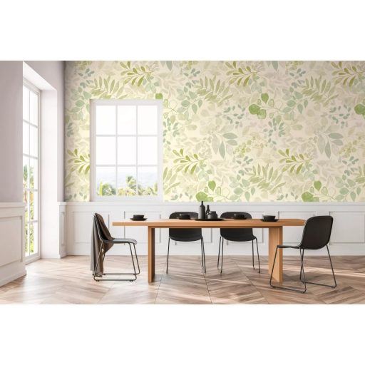 Változatos gyönyörű színes leveleket kaptunk panoráma fehér bézs sárga zöld és sárgászöld tónus falpanel