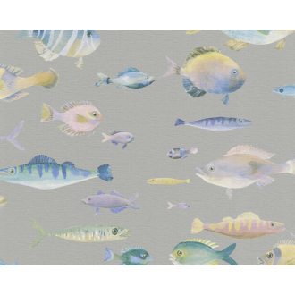   Eldorádó mert ez a Haldorádó! Sokféle és sokszínű hal megjelenítés szürke szürkésbarna kék és sokszínű tónus tapéta