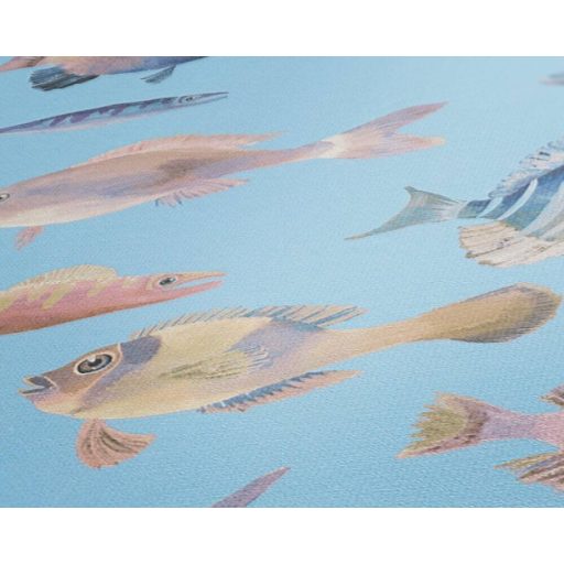 Eldorádó mert ez a Haldorádó! Sokféle és sokszínű hal megjelenítés akvarell - kék rózsaszín és sokszínű tónus tapéta