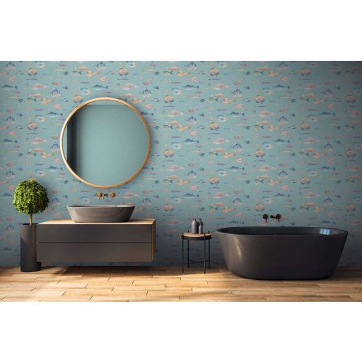 Eldorádó mert ez a Haldorádó! Sokféle és sokszínű hal megjelenítés türkiz kék rózsaszín és sokszínű tónus tapéta