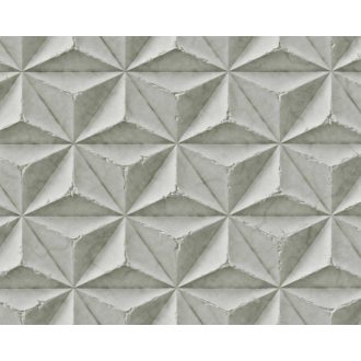   Intenzív vizuális élmény! Háromdimenziós grafikus beton mintázat szürke és szürkésfehér tónus tapéta