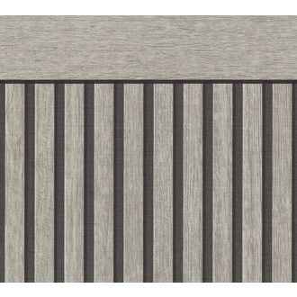   Skandináv stílusú háromdimenziós hatású fa falpanel/lábazati tapéta szürke szürkésbarna és fekete tónus