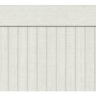   Skandináv stílusú háromdimenziós hatású fa falpanel/lábazati tapéta törtfehér világosszürke és szürke tónus