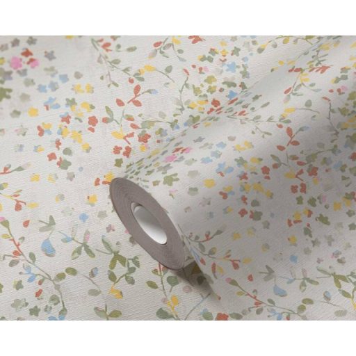 A romantika és a finom dolgok szerelmeseinek! Szines virágok és levelek kompozíciója krém sárga fémes réz és sokszínű tónus tapéta