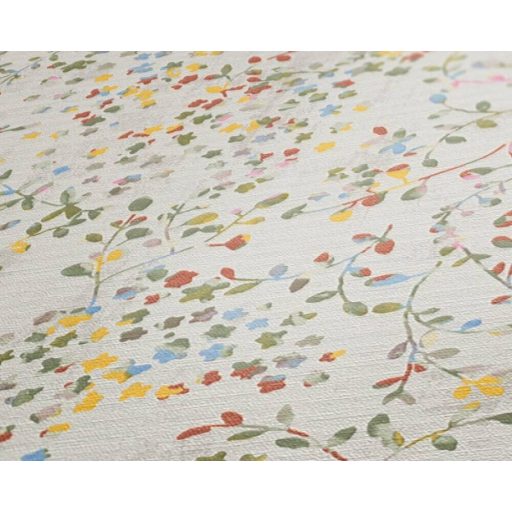 A romantika és a finom dolgok szerelmeseinek! Szines virágok és levelek kompozíciója krém sárga fémes réz és sokszínű tónus tapéta