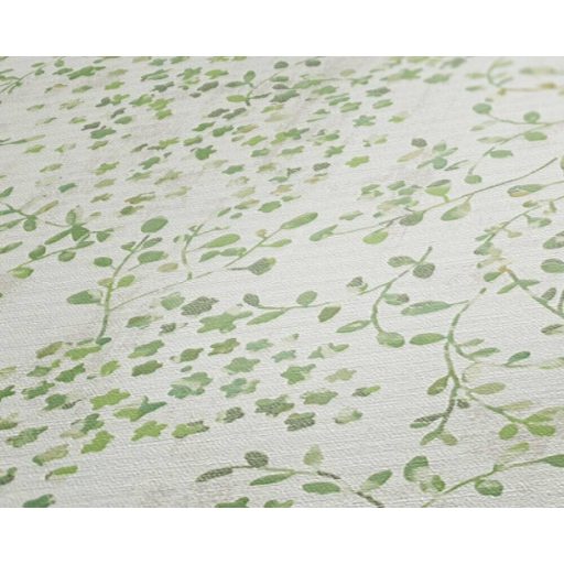 A romantika és a finom dolgok szerelmeseinek! Szines virágok és levelek kompozíciója krém zöld és sárgászöld tónus fémes hatás tapéta