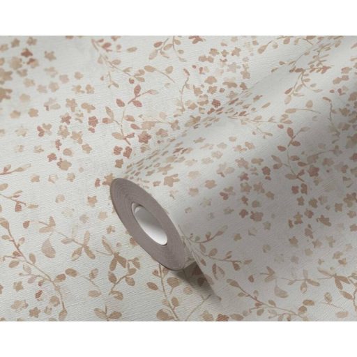 A romantika és a finom dolgok szerelmeseinek! Szines virágok és levelek kompozíciója krém bézs és fémes arany tónus tapéta