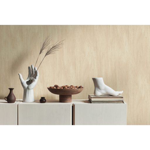 Részletesen kidolgozott élethű texturált skandináv jellegű famintázat krém bézs és világosbarna tónus tapéta