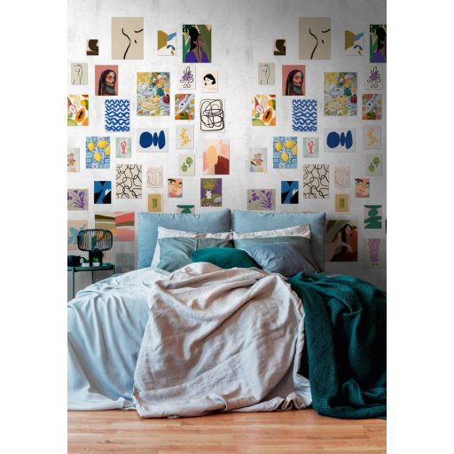 Hihetetlenül változatos képek szines "mozaik" kavalkádja fehér kék és sokszínű tónus falpanel