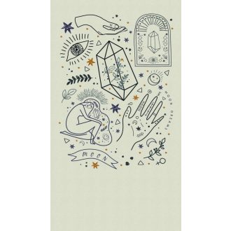   Álmok vágyak gondolatok változatos grafikai megjelenítése kiscsoportos foglalkozáson törtfehér bézs szürke és fekete tónus falpanel