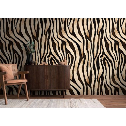 A szavanna legszebbje! Gigantikus zebracsíkos ábrázolás bézs barna és fekete tónus falpanel