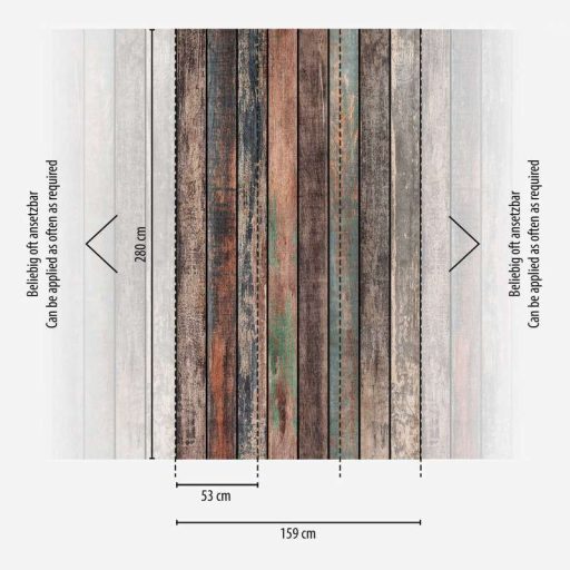 Színes kopott deszkafal (palánk) Vintage mintája barna kék és sokszínű tónus falpanel