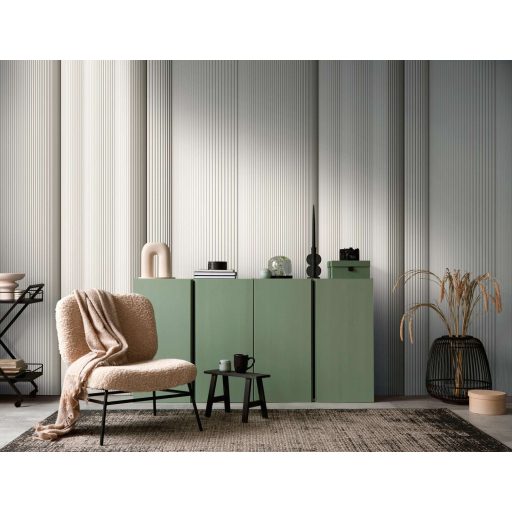 A vonalak rendteremtő ereje! Háromdimenziós "csíkos" minimalista dekor fehér krém szürke és sötétszürke tónus falpanel