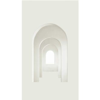   Boltíveken át a fény felé! Stilizált minimalista építészeti dekor fehér krém és krémszürke tónus falpanel