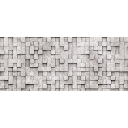 Itt aztán van térerő avagy játék négyzetekkel térbeli geometrikus beton dekor fehér és szürke tónus falpanel